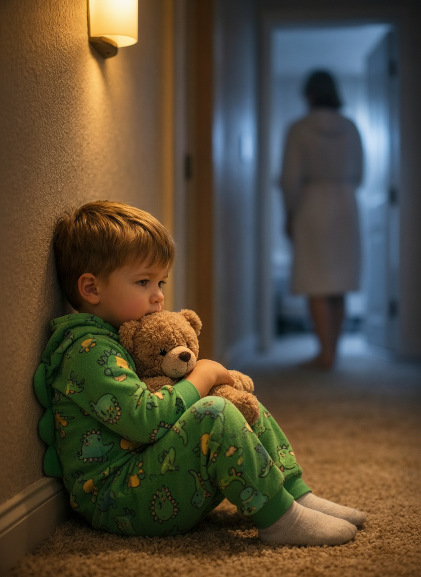 “Mąż wyleciał rano na podróż służbową. Lotnisko było hałaśliwe. Trzymał mocno rękę swojego syna. “”Tato, wrócisz niedługo?””