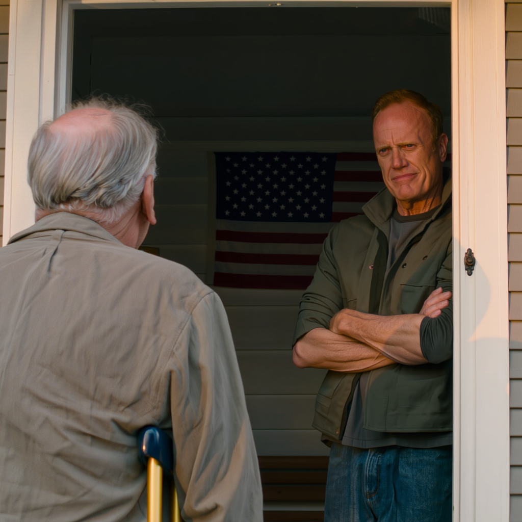 Fortfarande på kryckor efter knäoperationen, kom jag hem till huset jag hade hållit i mer än 40 år i Ohio och upptäckte att låsen hade bytts, familjefotona var borta, och min svärson blockerade verandan, kallt säga: “Från och med nu är detta vårt hus.” Jag skrek inte. Jag tittade bara honom rakt i ögonen och gav ett svar som fick det där leendet att frysa.