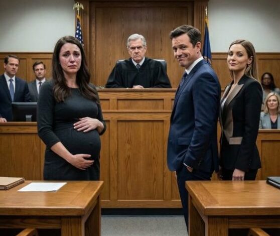 Eu estava grávida de seis meses quando ouvi a amante do meu marido sussurrar, ê um chute forte na barriga… e contaremos ao juiz que ela caiu.’ Eu deveria ter fugido. Em vez disso, fiquei tempo suficiente para ouvir a resposta dele—e esse foi o momento em que meu casamento morreu. Eles achavam que eu era fraca, instável, fácil de apagar. Mas nenhum deles sabia uma coisa que mudaria tudo no tribunal… Eu estava grávida de seis meses quando ouvi a sentença que mudou tudo.