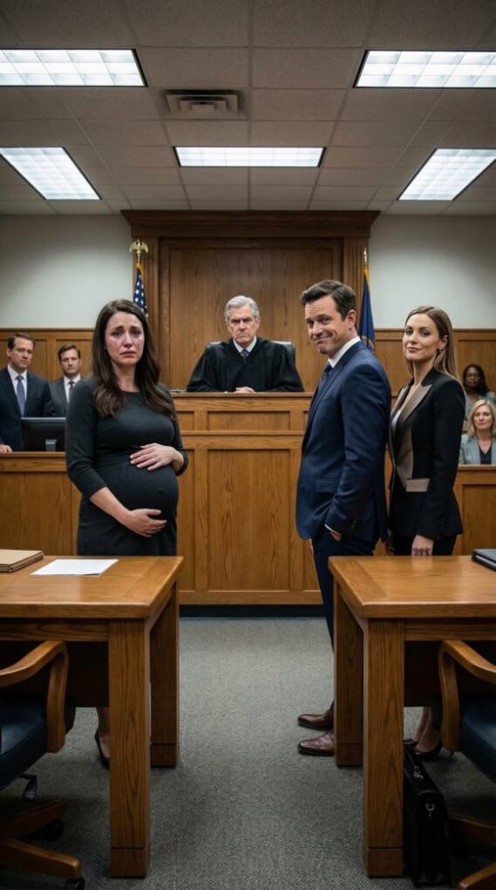 Eu estava grávida de seis meses quando ouvi a amante do meu marido sussurrar, ê um chute forte na barriga… e contaremos ao juiz que ela caiu.’ Eu deveria ter fugido. Em vez disso, fiquei tempo suficiente para ouvir a resposta dele—e esse foi o momento em que meu casamento morreu. Eles achavam que eu era fraca, instável, fácil de apagar. Mas nenhum deles sabia uma coisa que mudaria tudo no tribunal… Eu estava grávida de seis meses quando ouvi a sentença que mudou tudo.