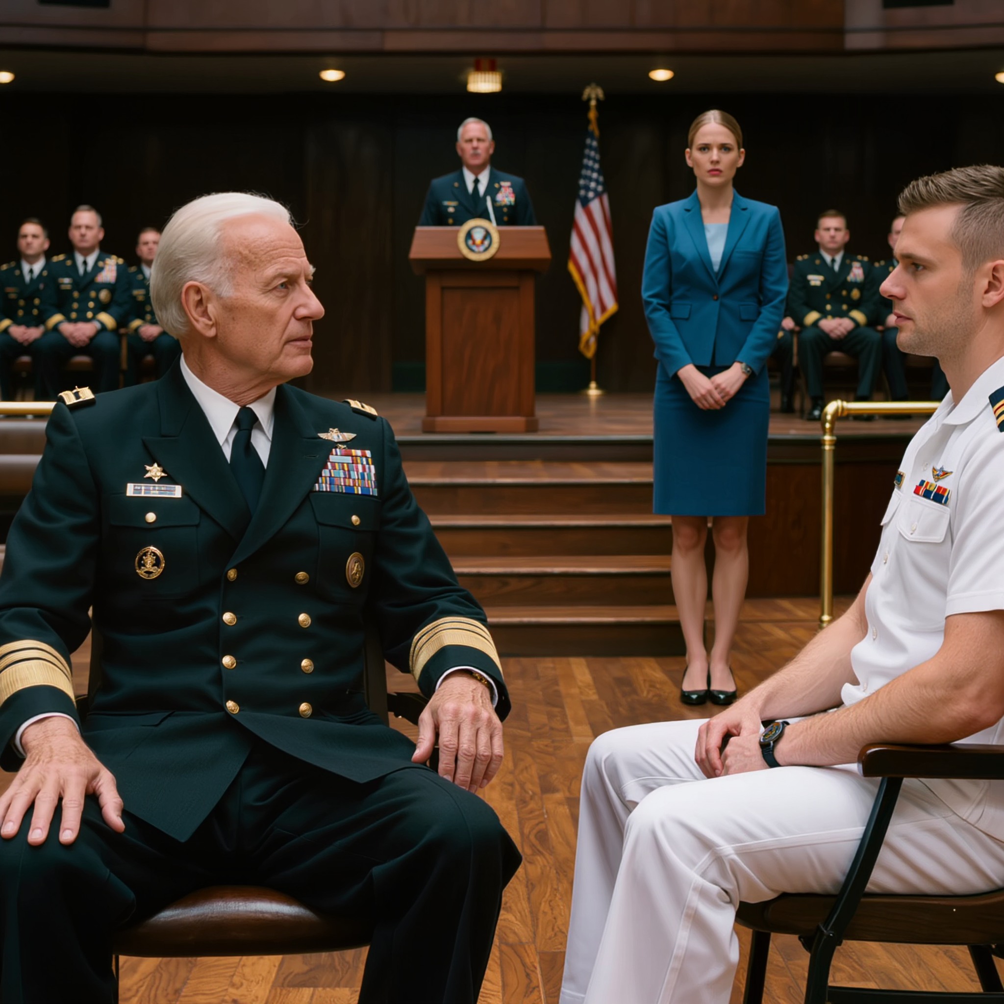 Han kallade sin dotter för en kontorist. En besvikelse som tryckte pixlar medan “riktiga krigare” kämpade på frontlinjen. Inför dekorerade hjältar skålade han för Navy SEAL som han önskade var hans son, hånfullt att Taliban aldrig skulle frukta en dotter som hans.