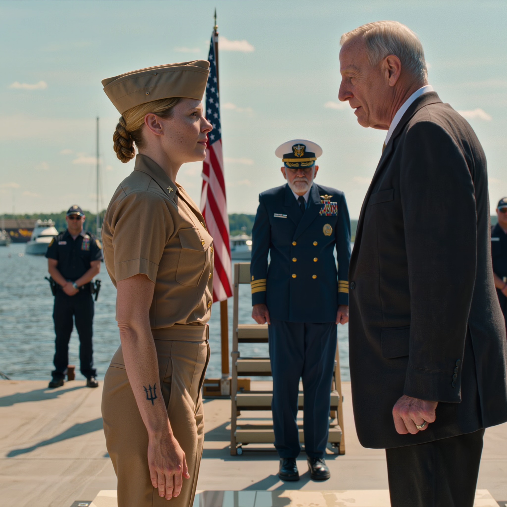 Przyszły Emeryt Mistrz Główny Earl Dunning, zszarpany SEAL z Zespołu Pięć, zmrużył oczy z miejsca siedzenia. Był w zbyt wielu krajach — zbyt wielu dżunglach i pustyniach — aby nie zauważyć, gdy coś jest nie tak.
Korekta: Kobieta w mundurze SEAL nie była niemożliwa, ale też nie była powszechna, i na pewno nie bez zapowiedzi.