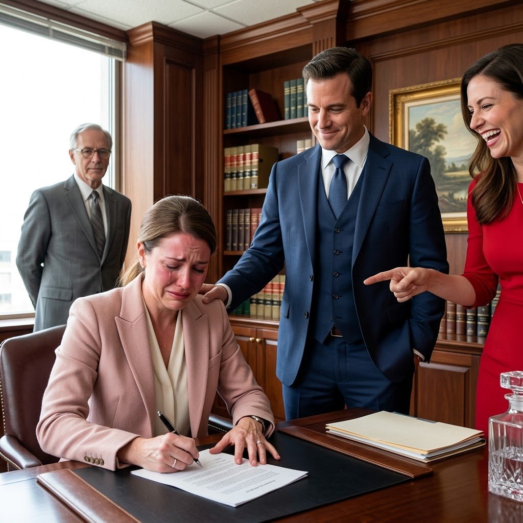 Podpisała papiery rozwodowe bez słowa — nikt nie zdawał sobie sprawy, że jej miliarder ojciec siedział cicho z tyłu pokoju…