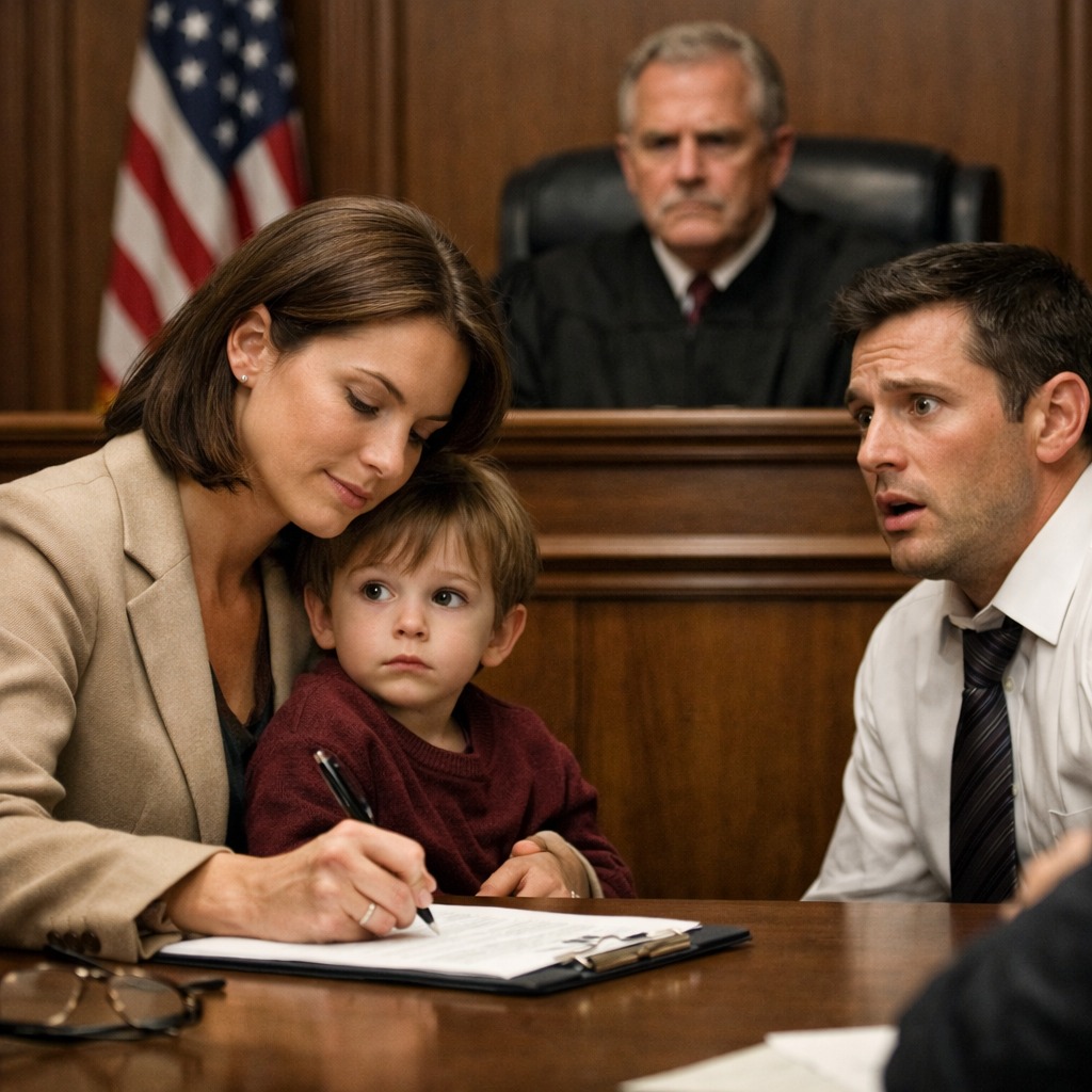 Min man stod i vårt kök och sa: “Jag vill ha huset, bilarna, sparpengarna — allt utom vår son.” Min advokat bad mig att slåss, men jag tittade honom i ögonen och viskade: “Ge honom allt.” Alla trodde att jag hade förlorat förståndet. Vid den sista förhandlingen log min ex-man medan jag skrev under allt… tills hans egen advokat blev vit i ansiktet. Det var då han insåg att jag inte hade förlorat något alls.