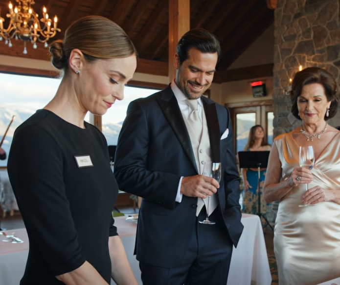 Em uma Festa de Luxo, Minha Sogra Me Entregou uma Inscrição de Nome. Estava escrito: “Equipe de Evento.” Meu Marido Sorriu e Disse: “Esta Mesa é para Familiares.” Não Havia Cartão de Lugar para Mim. Tirei Meu Anel de Casamento e Coloquei-o na Frente de Todos—E a Sala Finalmente Percebeu.