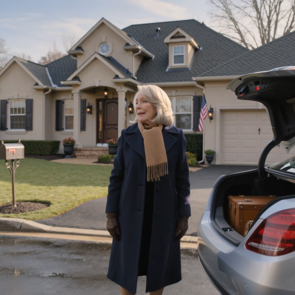 Regnet hade fallit sedan gryningen, den där tunna, stadiga novemberregnet som fick hela dagen att kännas som om den hade lämnats ute över natten och blivit mjuk runt kanterna. Jag stod vid fönstret i min dotters hus och såg dropparna välja sina egna krokiga vägar nerför glaset. Bakom mig luktade gästrummet fortfarande svagt av färg och ny matta. Carol hade målat det veckan innan jag anlände.