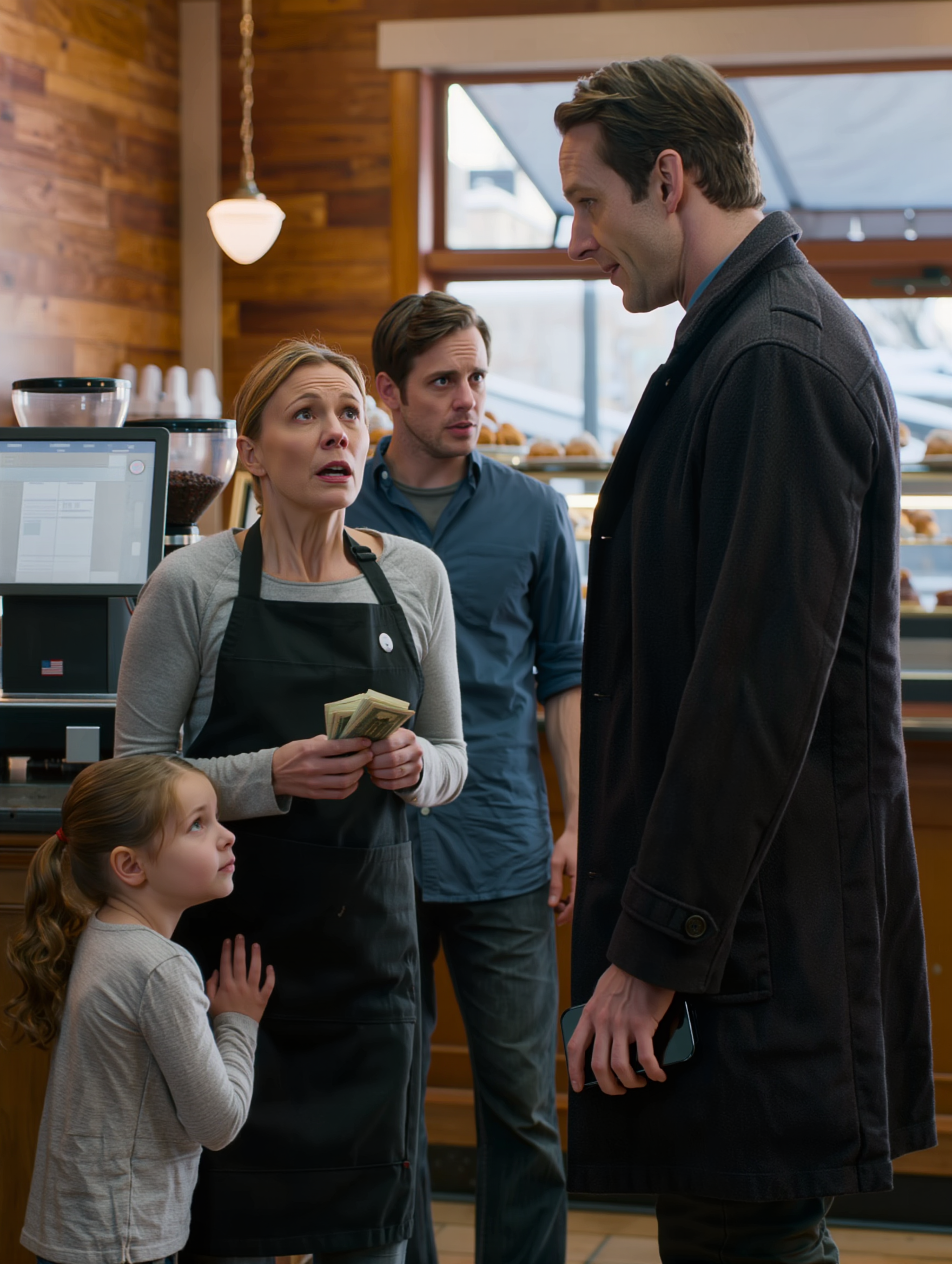 Min mamma jobbar så hårt, men hennes chef betalar fortfarande inte henne,” sa den lilla flickan. Vid hörnbordet tittade miljardären Jonathan Reed mot disken och blev mycket stilla.