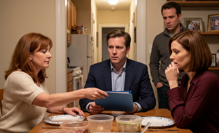 Tuż po awansie, mój mąż spokojnie powiedział: „Dziś kończy się darmozjastwo”, a potem zażądał, abyśmy podzielili konta bankowe i wszystko rozdzielili na 50/50. Kiwnęłam tylko głową, tak szybko się zgodziłam, że pomyślał, iż wygrał. Ale w niedzielną noc jego siostra weszła, spojrzała na stół, spojrzała na mnie i wykrztusiła: „Czas, żeby się zatrzymał…” właśnie wtedy, gdy wyciągnęłam teczkę i położyłam ją na środku stołu.