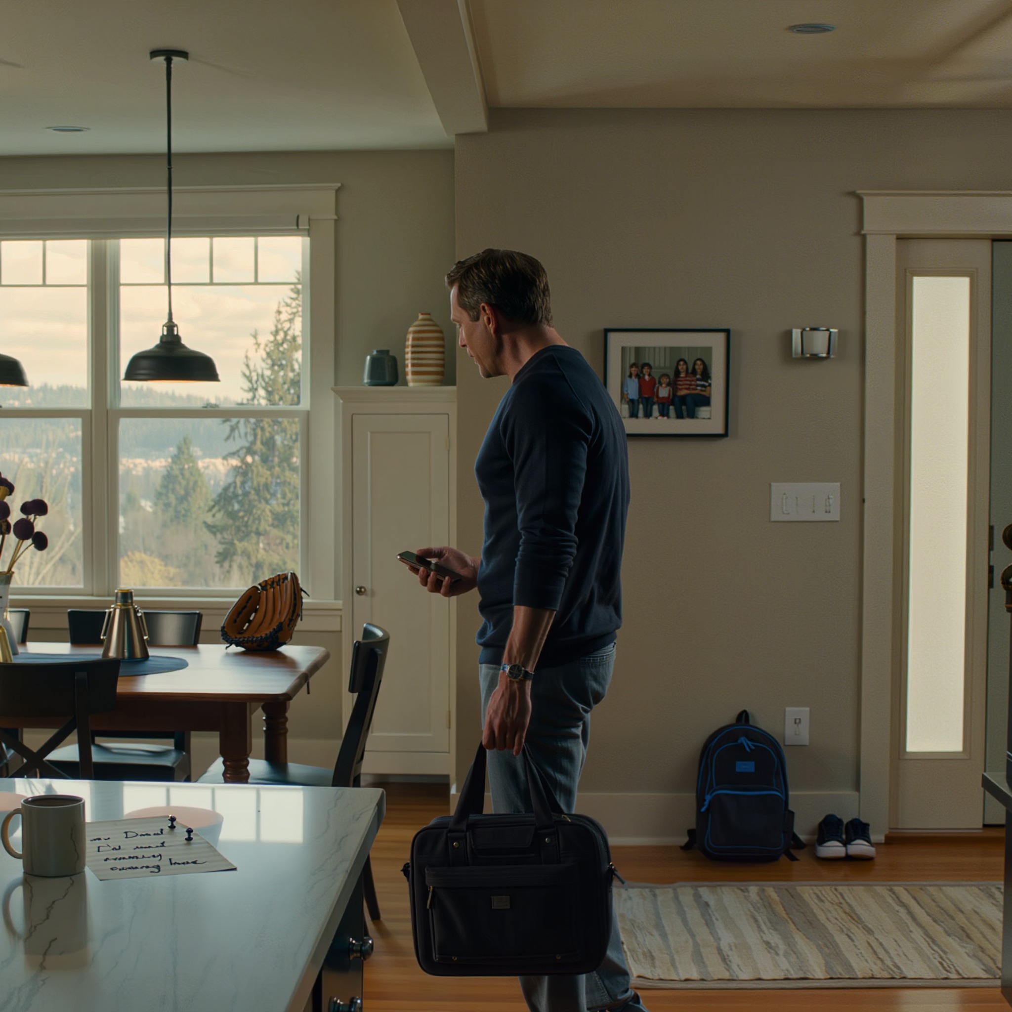 Voltei para casa cedo do trabalho. A casa estava vazia.