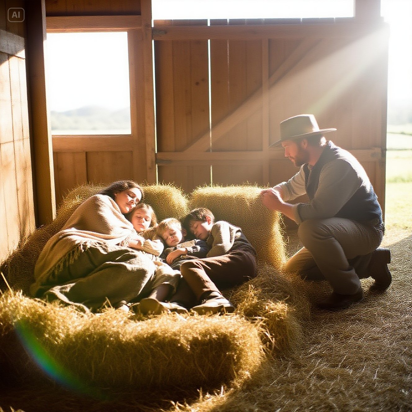 Biedny Rolnik Znalazła, że Śpi Z Dziećmi — Trzymała Je Ciepło
