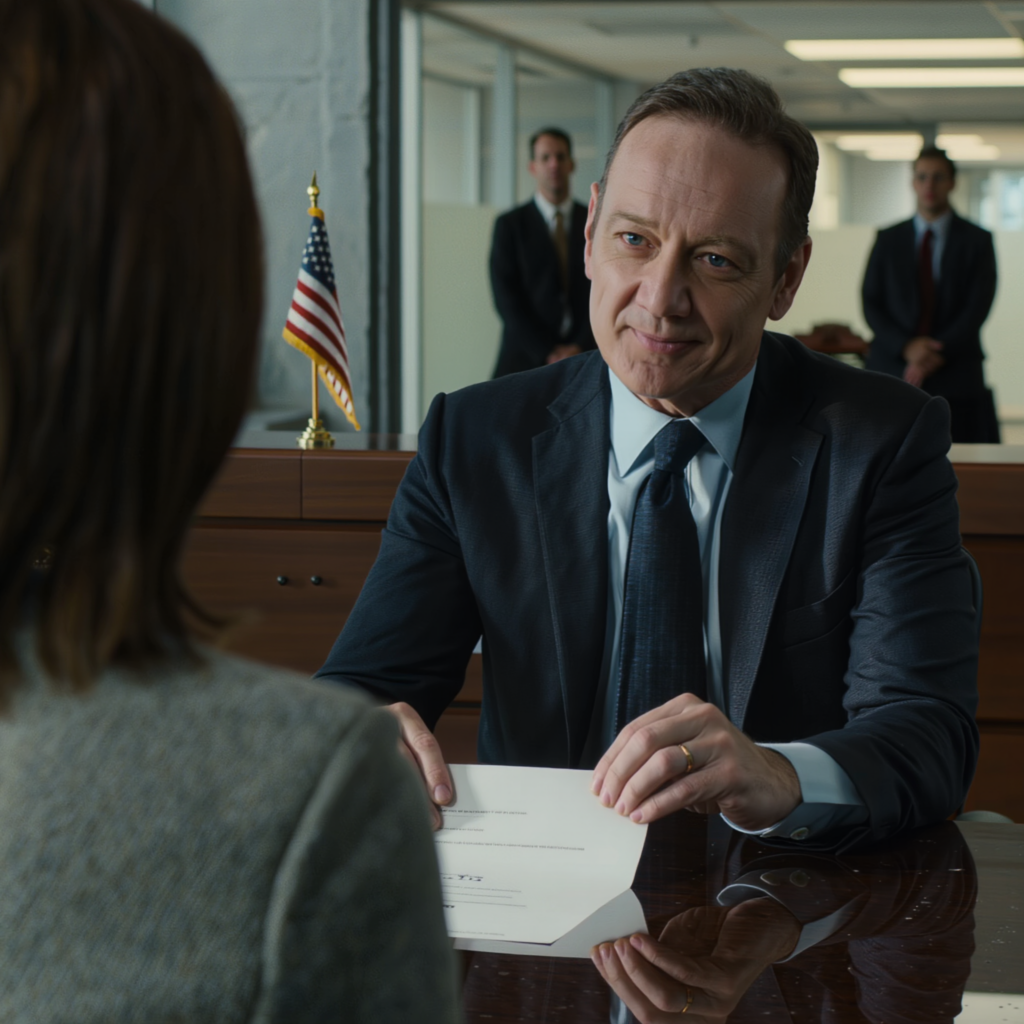 Podczas mojej corocznej oceny w biurze w centrum miasta, mój szef przesunął kartkę papieru po biurku i uśmiechnął się: “Obniżamy twoją pensję o połowę. Weź to albo odrzuć” — po prostu spojrzałem w górę, zadałem jedno pytanie o to, kiedy to wejdzie w życie, skinąłem głową i powiedziałem “idealny moment”, a on nadal nie miał pojęcia, dlaczego mój spokój był najbardziej niebezpieczną częścią