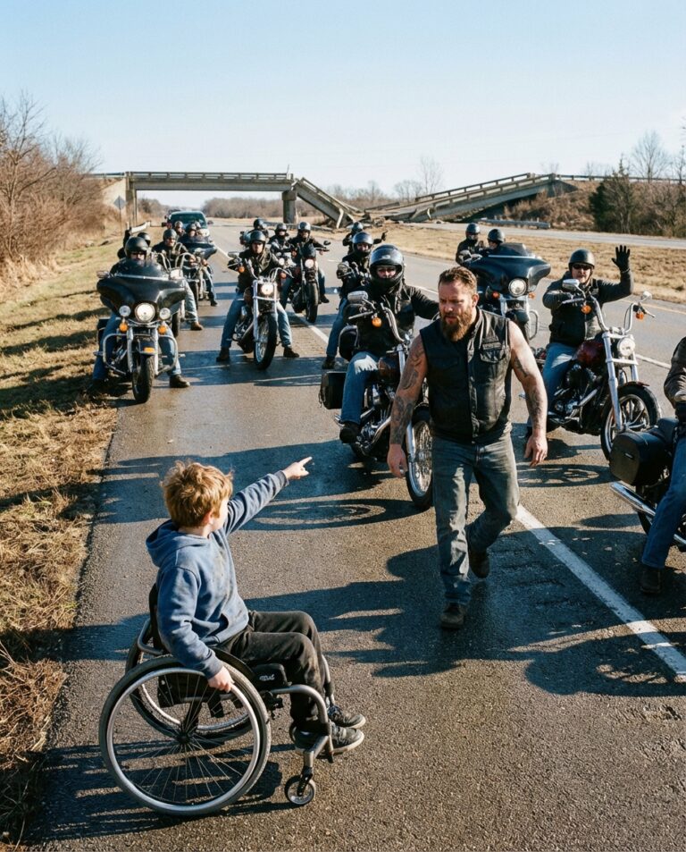 En pojke i rullstol blockerade en hastighetsböjande motorcykelkonvoj — Det han försökte varna dem om förändrade allt