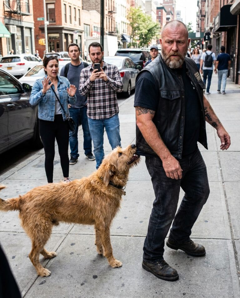 Hunden som drog en cyklist bort från folkmassan — och vad de hittade fick alla att ångra allt