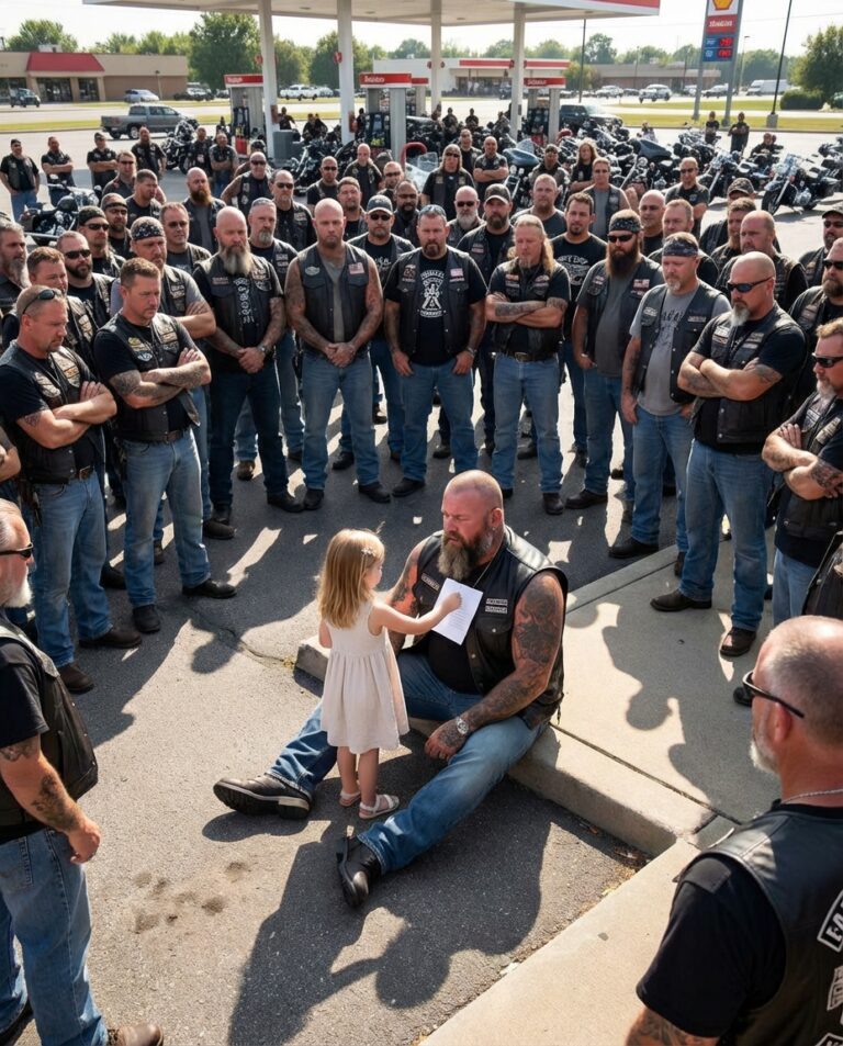 En liten flicka lade en lapp på en cyklistens bröst — vad det stod gjorde att 200 cyklister bröt ihop