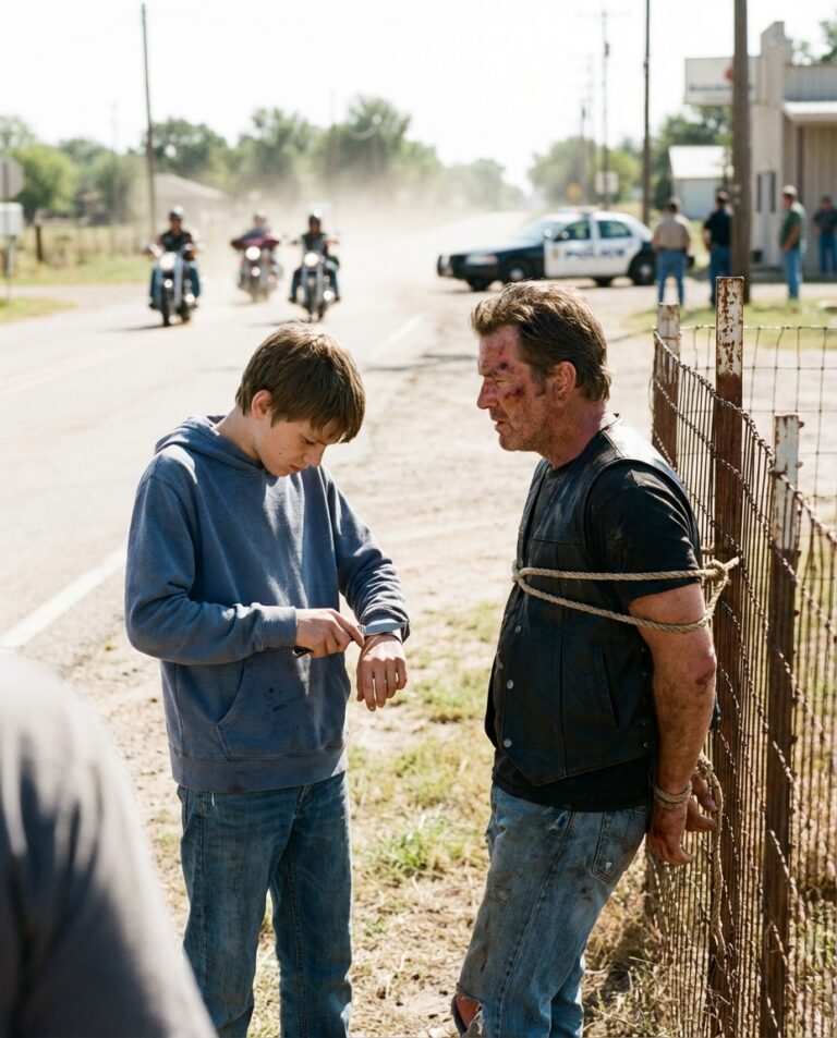 Pojken som klippte repet — och fick 100 cyklister att knäböja