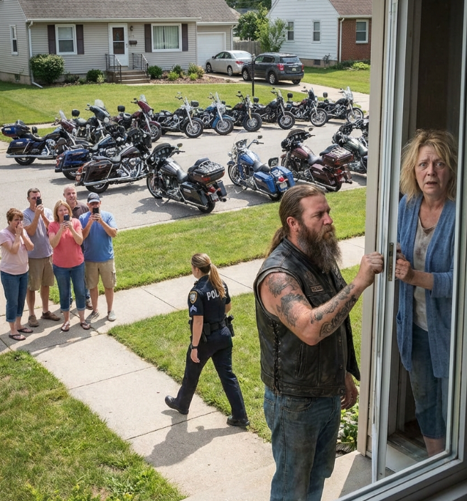 De trodde att motorcykelkillarna kom för att hota en familj — men kvinnan inuti var deras ledare’s mamma