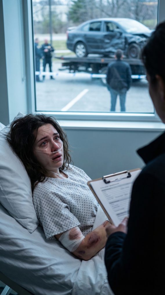 När jag var på väg till kontoret misslyckades mina bilbromsar… Kraschade nästan dödade mig. Jag hade fem operationer men på något sätt överlevde jag. “Polisen sa att det inte var en olycka, någon planerade detta” när jag fann vem… Hela min kropp blev blek.