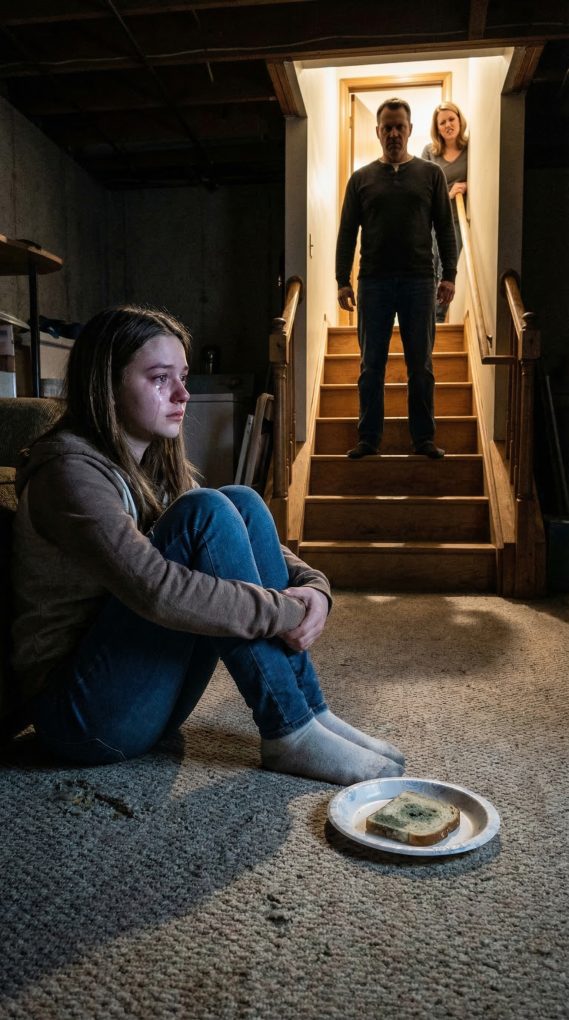 Min pappa kedjade fast mig i källaren för min 16:e födelsedag.
“Misstag får inga fester,” skrek han.
Mamma kastade ner mögelbröd.
“Din tårta, prinsessa.”
Jag räknade timmarna, visste att min faster hade ringt socialtjänsten.
När jag inte dök upp till vårt planerade middagssällskap.