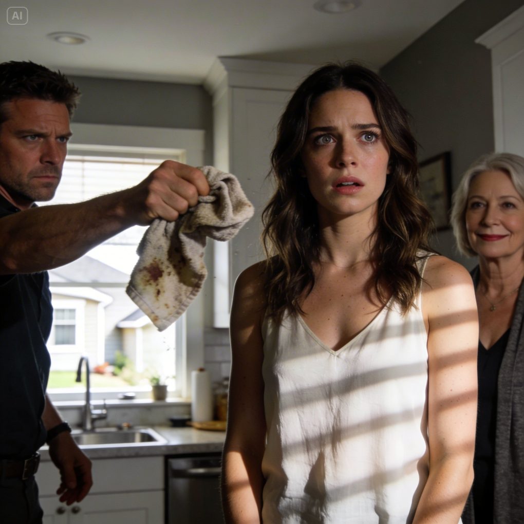 På dag ett kastade min man en smutsig trasa i mitt ansikte. “Välkommen till familjen. Nu börjar du jobba,” hånade han medan hans mamma log. Jag nickade bara och packade tyst min resväska. Den kvällen återvände de till ett tomt hus, förbluffade.