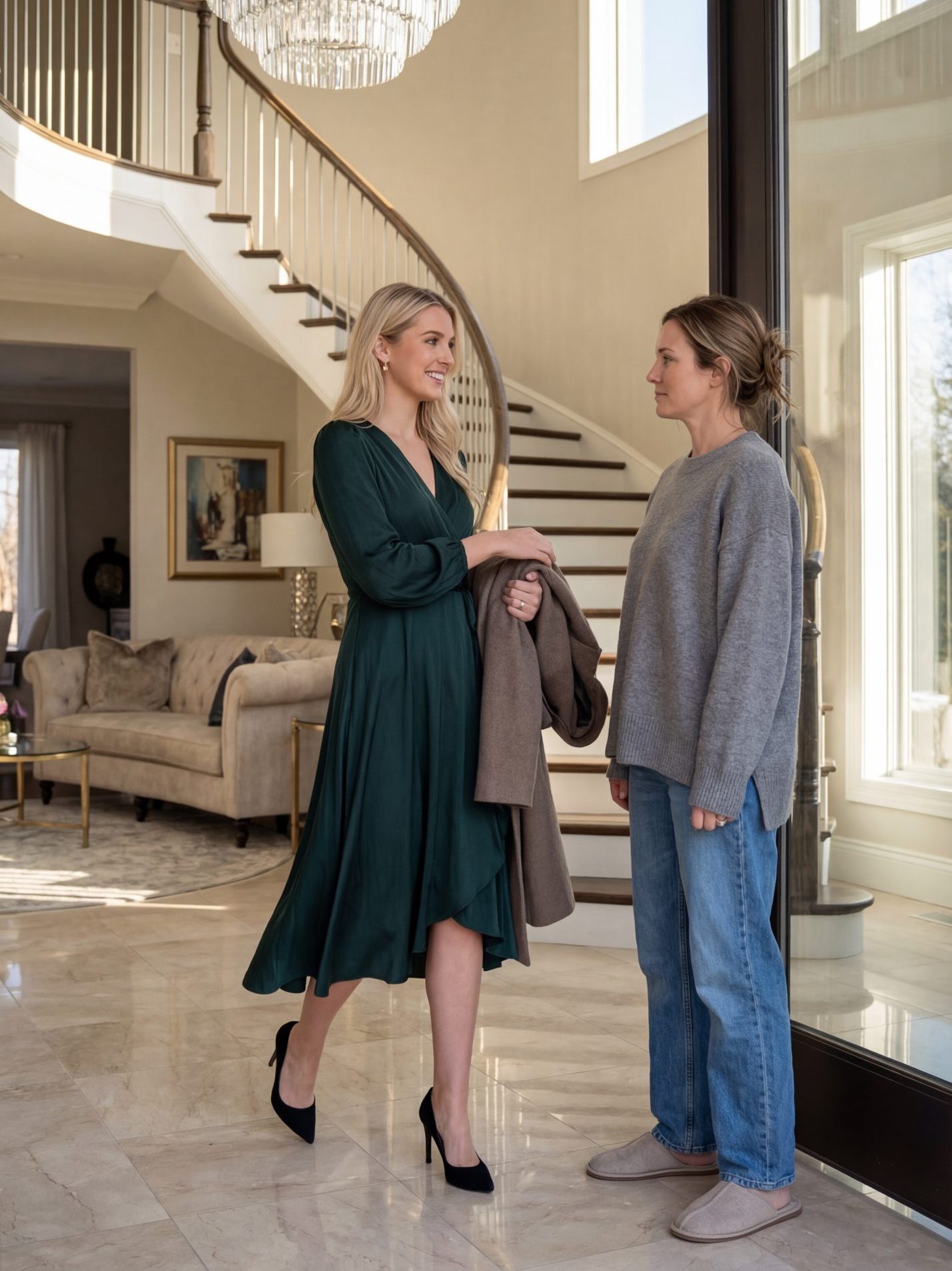 Uma Mulher Tocou Minha Campainha, Entrou na Minha Casa, 
Me Entregou Seu Casaco E Disse “Diga a Richard que estou aqui.” 
Então Ela Sorriu E Acrescentou “Você Deve Ser a Empregada Doméstica.”