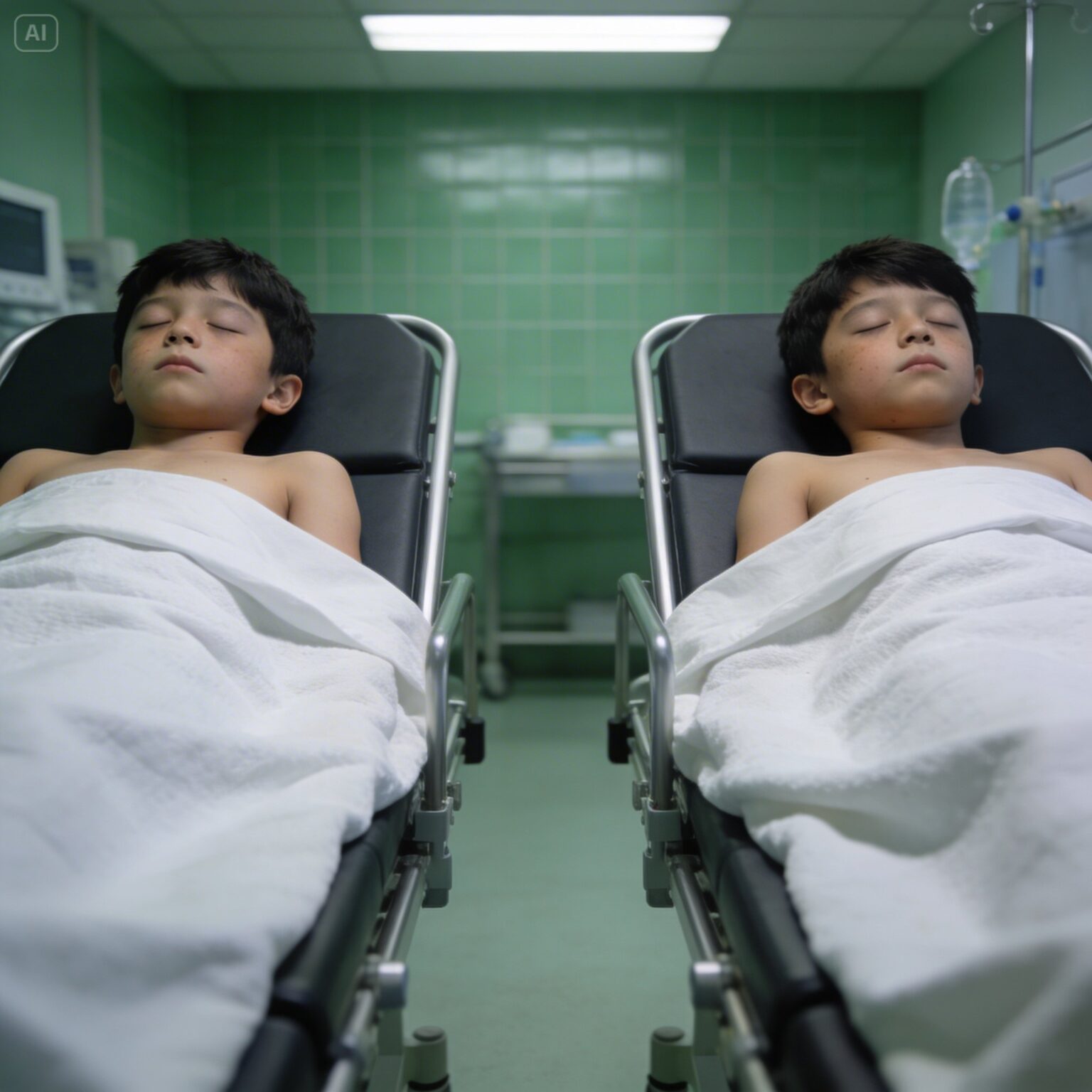 Under en tvillingautopsi hör läkaren barns skratt och lägger märke till en chockerande detalj på kropparnaa0…