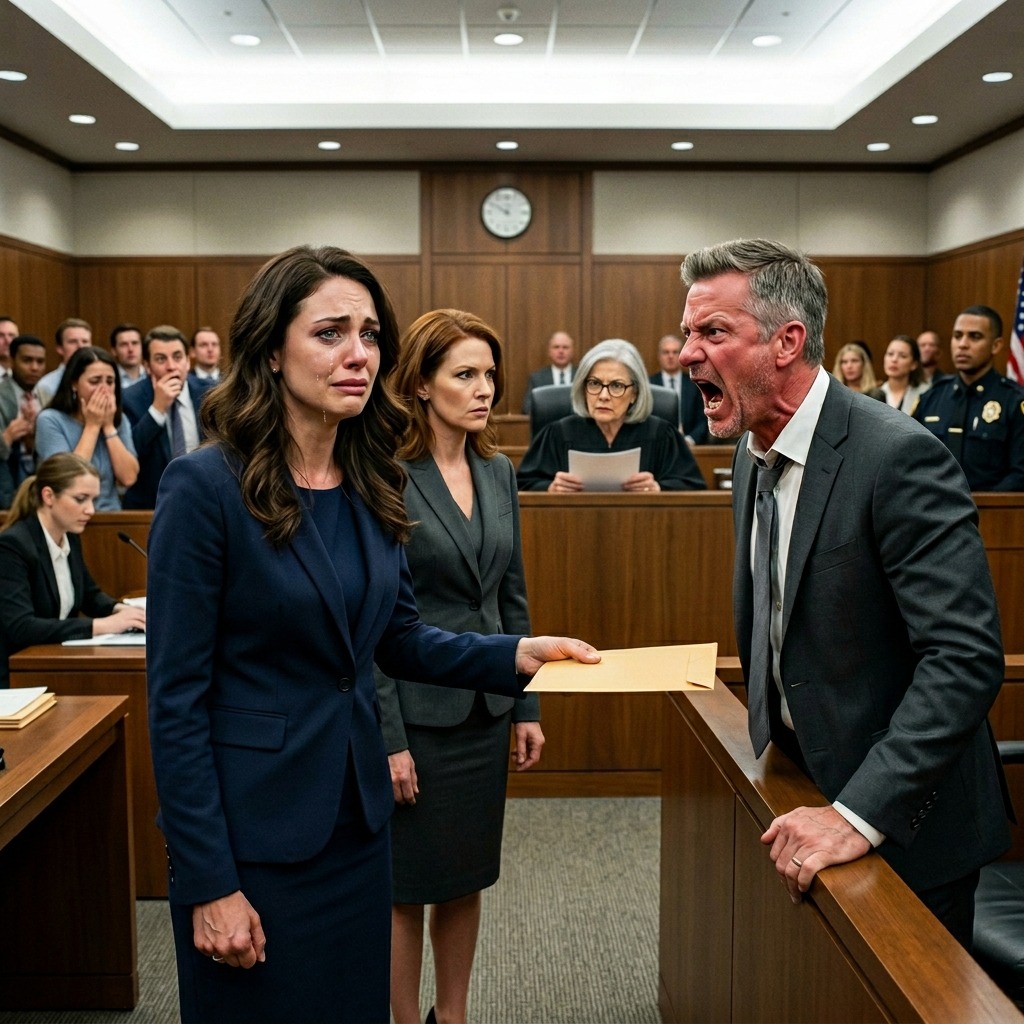 Na sali sądowej mój milioner mąż publicznie nazwał mnie bezpłodną. Jego motyw był jasny — unieważnić nasze małżeństwo, zachowując każdy centymetrowy kawałek swojego majątku. Twierdził, że klauzula w naszej umowie przedślubnej zostawi mnie z niczym, jeśli się rozwiedziemy. Pozostałam spokojna, nic nie powiedziałam, wręczyłam sędziemu kopertę. To, co było w środku, zmieniło wszystko i wprawiło całą salę w osłupienie…