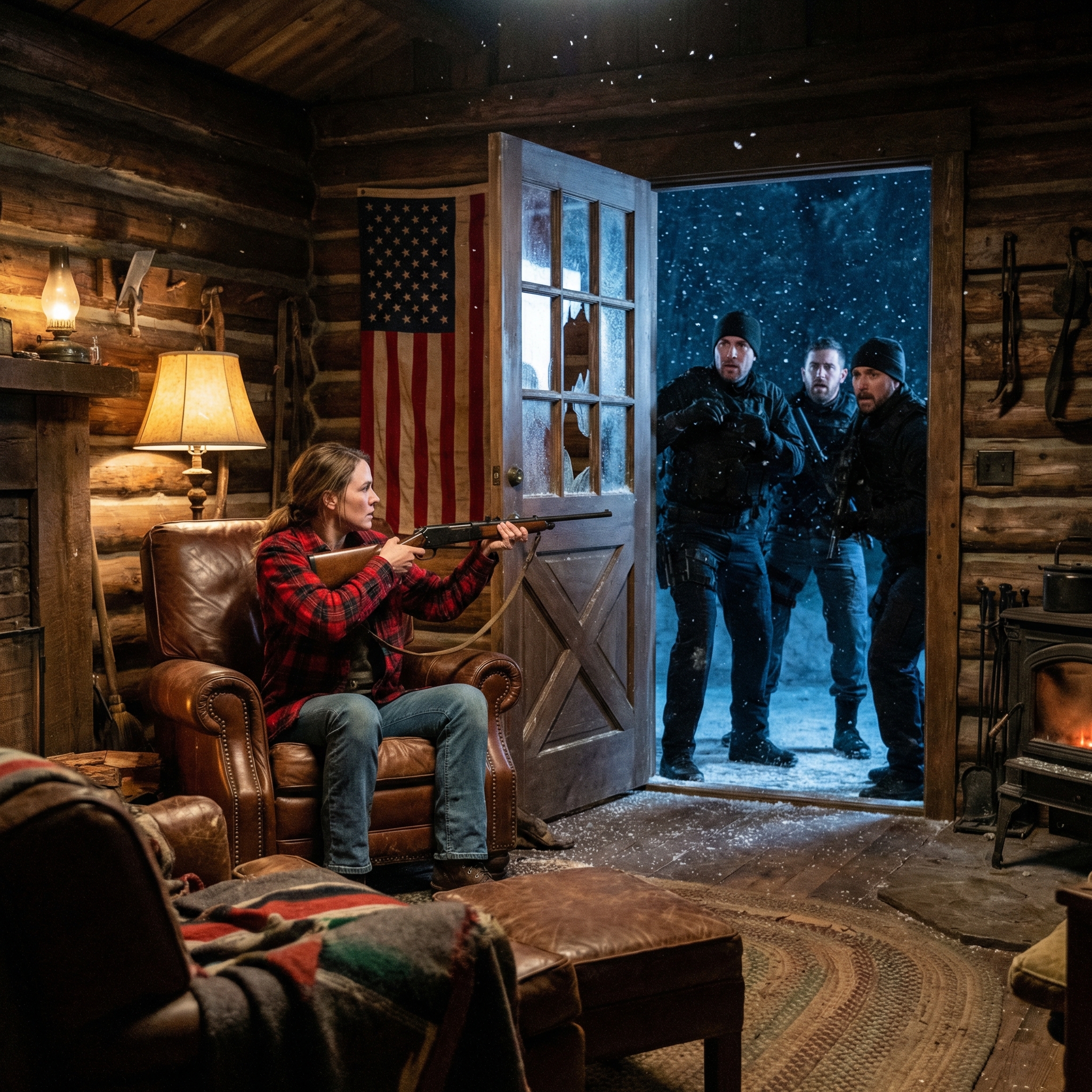 Zabierz ją na zewnątrz,” powiedział mój kuzyn, jakbym był jakąś plamą do wyczyszczenia z nazwiska rodziny, a trzy noce później, w domku mojej babci w Kolorado, z czarną kawą chłodzącą się obok mnie i wiatrem drapiącym ściany, usłyszałem pierwszy mocny trzask przy drzwiach i zdałem sobie sprawę, że w końcu pomylił moją ciszę z słabością.