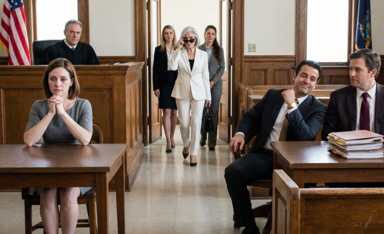 Dom › Wiadomości › Artykuł „Usiądź tam i bądź wdzięczny, że cokolwiek oferuję,” powiedział mój mąż z drugiej strony sali rozwodowej po zablokowaniu naszych kont, zamianie przyjaciół w świadków przeciwko mnie i upewnieniu się, że przyjechałam w szarym stroju bez prawnika u boku, a ja ciągle wpatrywałam się w mosiężne klamki na drzwiach za nim, ponieważ Victor zapomniał o osobie, którą nigdy nie powinien był zmuszać mnie do zadzwonienia.