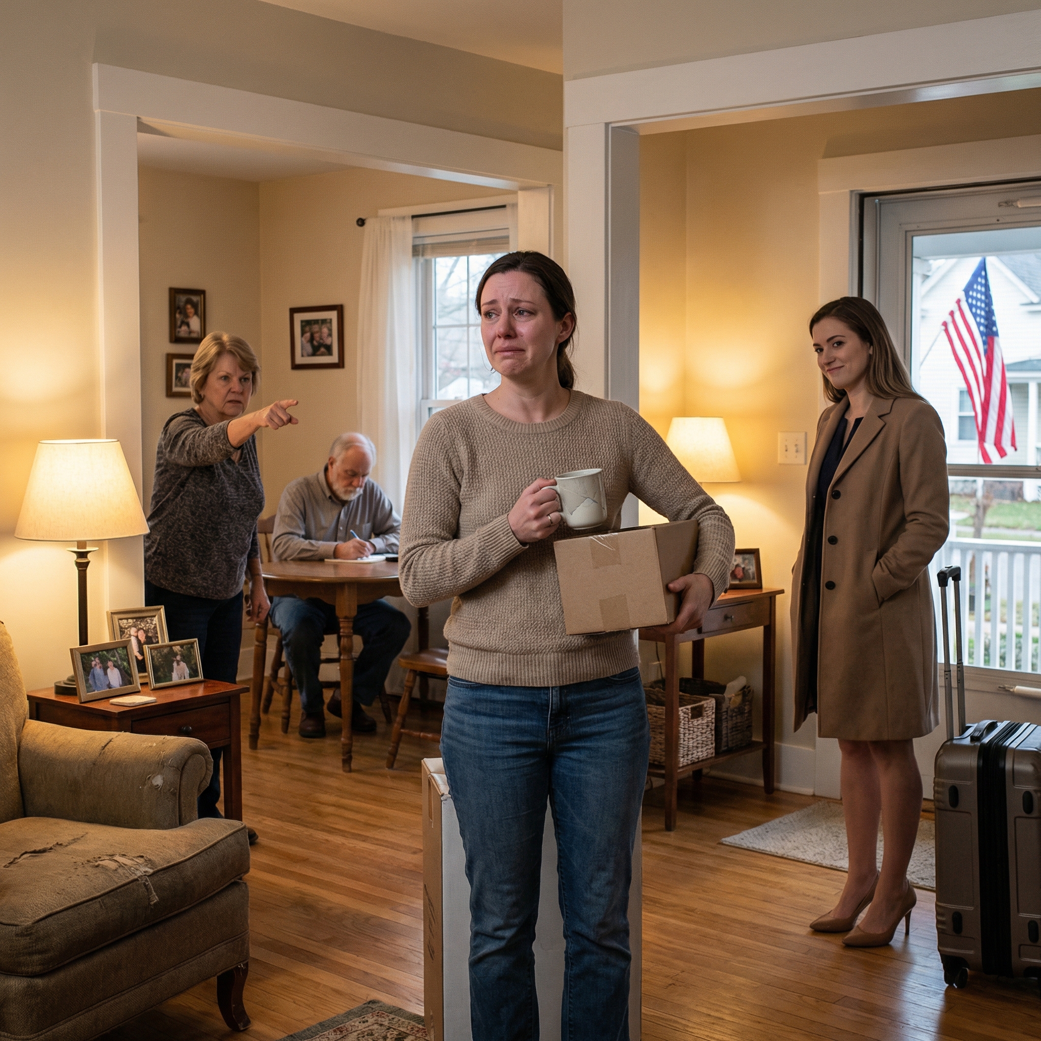 Masz czterdzieści osiem godzin, aby zabrać swoje rzeczy,” powiedziała moja matka, uderzając widelcem o stół, “twoja siostra jest teraz właścicielką tego domu,” podczas gdy mój ojciec wpatrywał się w talerz, a córka, która spłaciła kredyt hipoteczny, naprawiła schody i przeprowadziła nasz dom w Burlington przez najtrudniejsze lata, siedziała tam, ucząc się, że lojalność w tej rodzinie liczy się tylko wtedy, gdy należy do kogoś innego.