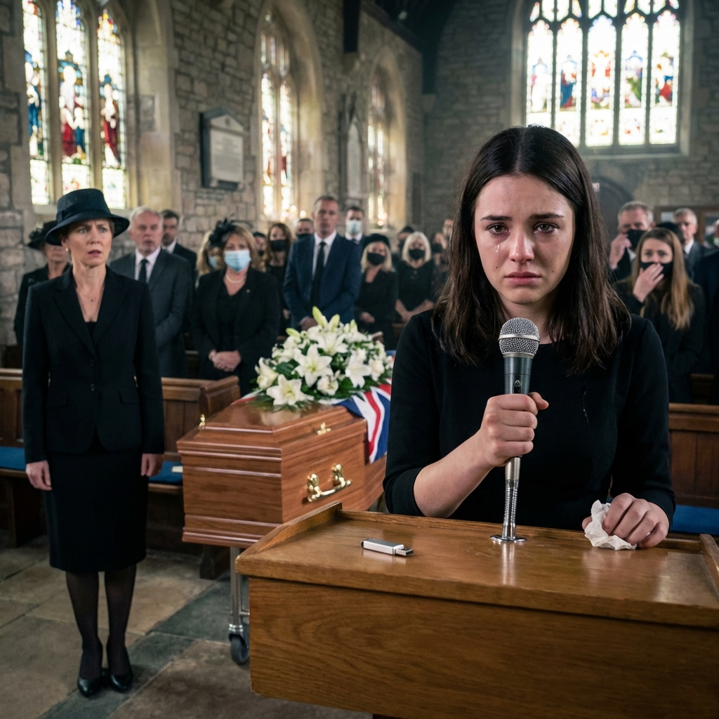 „On cię nigdy nie kochał”, szepnęła, gdy trumna stała za nami. Połykałam ból, ale coś we mnie pękło. „Wszystko jest teraz moje”, powiedziała pewnie. Spojrzałam na nią, potem na tłum… i podeszłam do mikrofonu. „Zanim się pożegnamy”, powiedziałam, „jest coś, co chciałby usłyszeć od was mój ojciec.” Moment, gdy podłączono pendrive’a… jej uśmiech zniknął.”