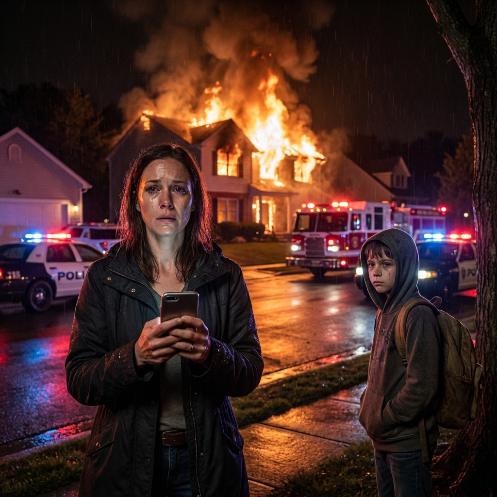 „To ja… z rogu,” powiedział, bez tchu. „Nie możesz wrócić do domu dziś wieczorem.” Śmiałem się nerwowo—„Dlaczego?” „Bo zamierzają cię spalić żywcem,” powiedział. Serce mi zamarło. Kilka minut później, syreny wypełniły powietrze… a mój dom rozświetlił nocne niebo. Gdybym nie odebrał tego telefonu… nie byłbym tu, opowiadając tę historię.”
