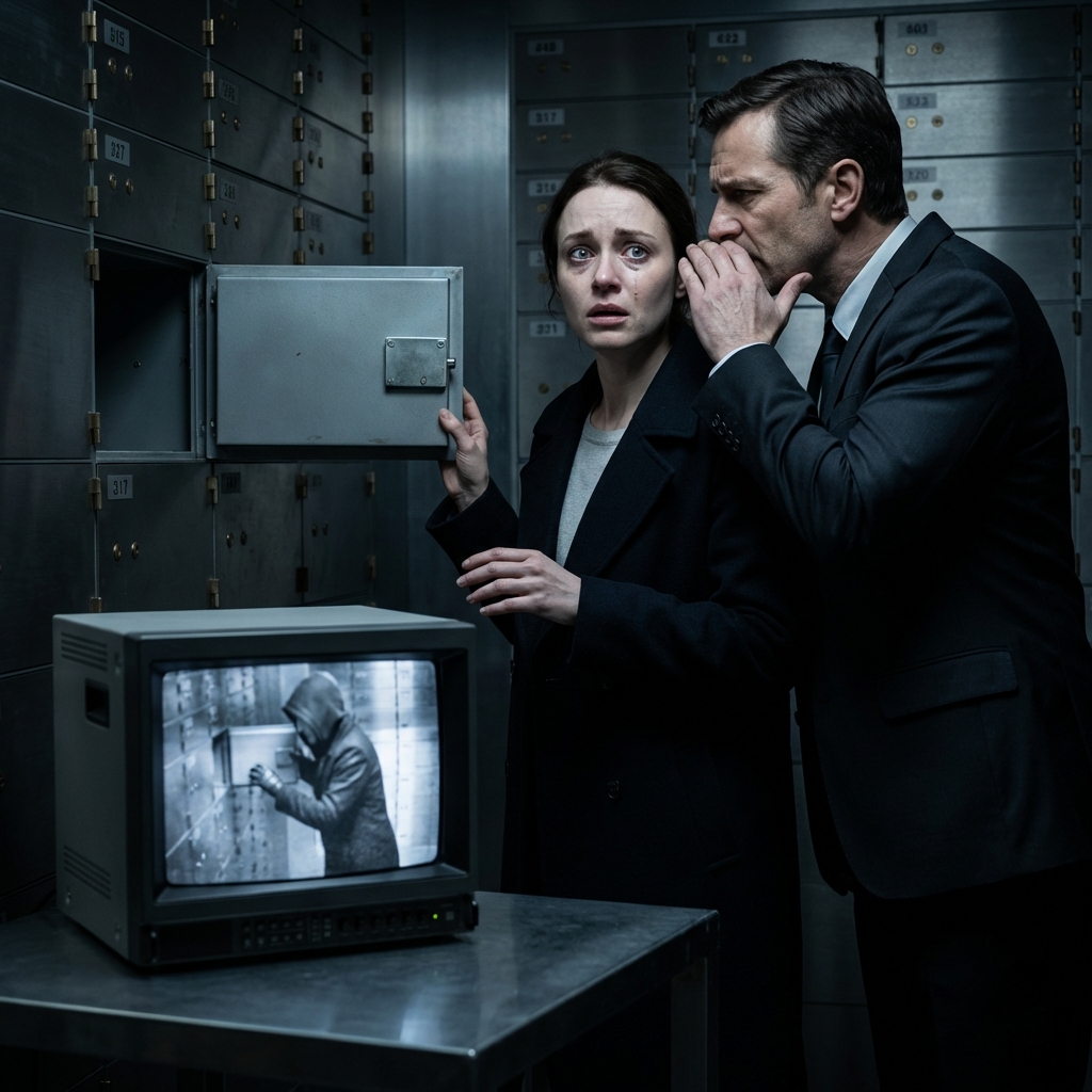 Wszystko tutaj należy do twojego męża,” powiedział menedżer. Skinęłam głową, przygotowując się. Potem cicho dodał: “Ale ktoś przyszedł wcześniej.” Serce mi zabiło. “Kto?” Nie odpowiedział—tylko pokazał mi nagranie z monitoringu. W chwili, gdy się uruchomiło, poczułam, jak powietrze ucieka z moich płuc. “Wstrzymaj to,” szepnęłam. Ręce mi drżały. “Przybliż.” A kiedy to zrobił… Zrozumiałam, że to nie chodzi o dziedzictwo. To była zdrada.