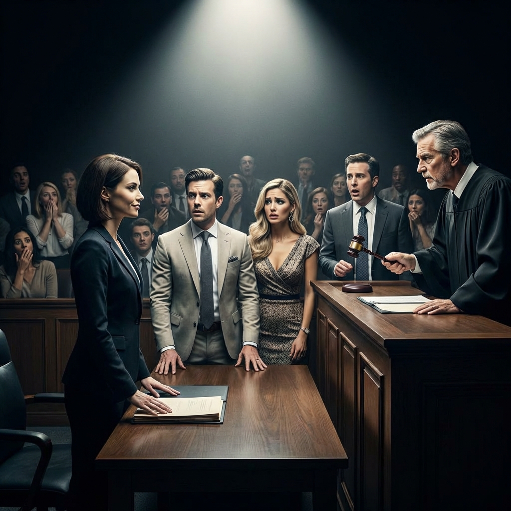 Przedstawiłem się, a oni śmiali się jak z żartu. „To jest żałosne,” mruknął mój mąż pod nosem. Skupiłem wzrok przed siebie, czekając. Sędzia nagle się odwrócił, oczy ostre. „Adwokacie… nie zrobiłeś swojego researchu, prawda?” Pokój zamilkł. Mąż mocno przełknął ślinę. W końcu przemówiłem—tylko jedno zdanie—i patrzyłem, jak ich pewność siebie się załamuje.