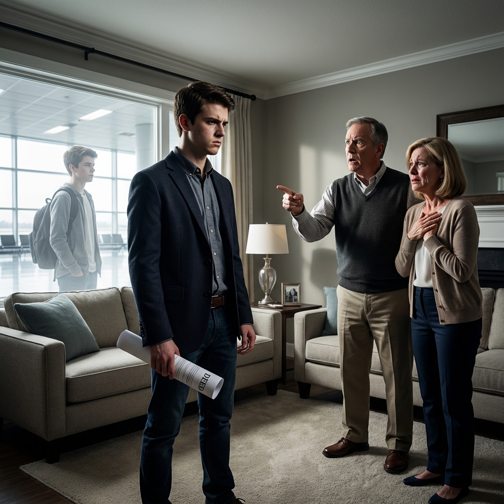 Zostawili mnie we Włoszech z niczym oprócz walizki. “Później nam podziękujesz,” powiedział mój tata, odchodząc. Nie zrobiłem tego. Dziewięć lat później wszedłem do ich domu — z prawem własności. “Wynoście się,” powiedziałem im. Moja mama zaczęła płakać. “Nie zrobiłabyś tego,” powiedziała. Zatrzymałem się. Bo nie mieli pojęcia… to nawet nie był najgorszy moment.