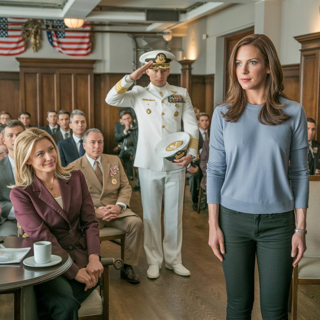 Jag satt tyst vid min fars veteranceremoni tills en uniformerad officer ignorerade scenen och gick direkt till mig