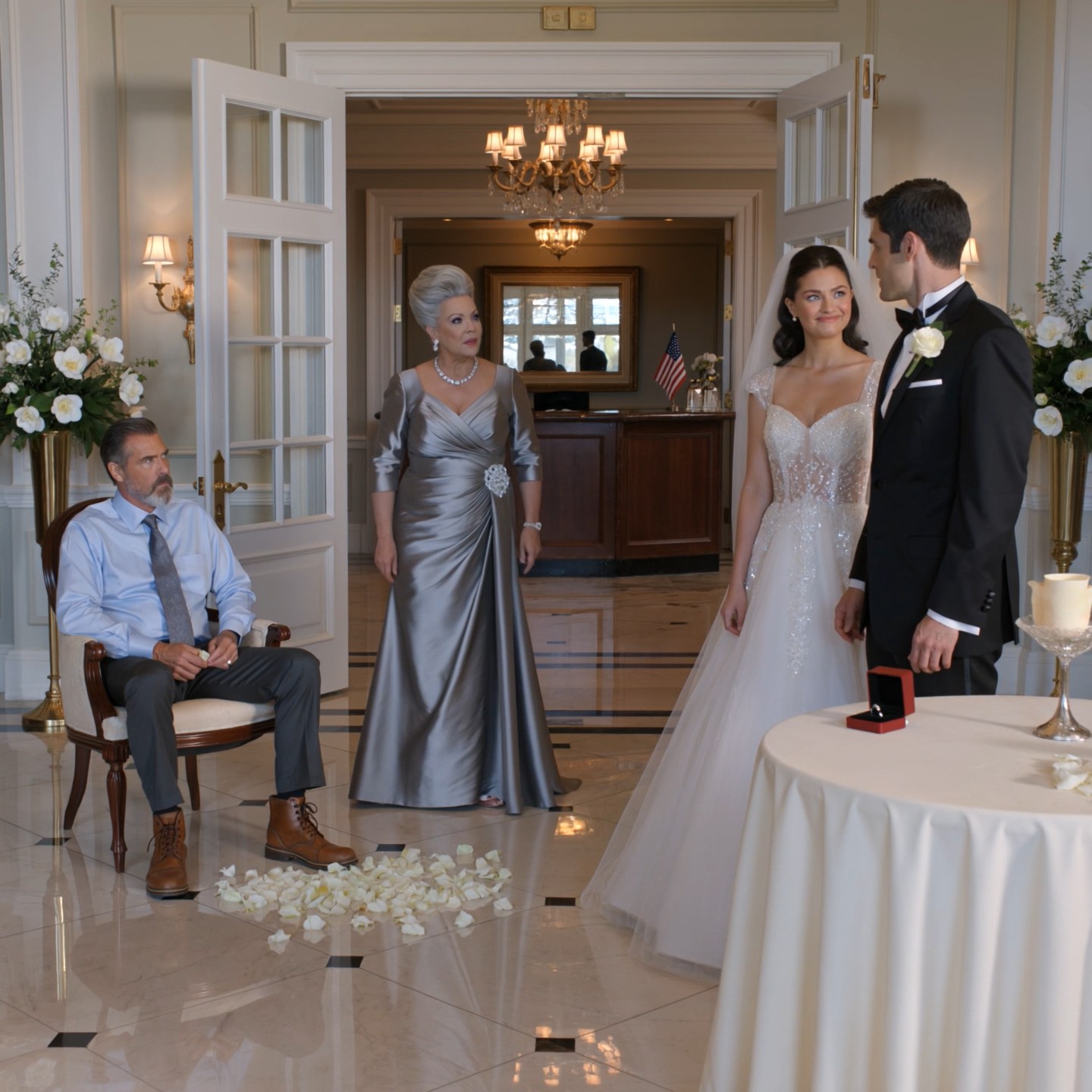 A futura sogra do meu filho me chamou de desastre no meio do casamento dele. A ofensa machucou, mas não foi o que acabou com o dia. O que acabou foi a noiva rindo.