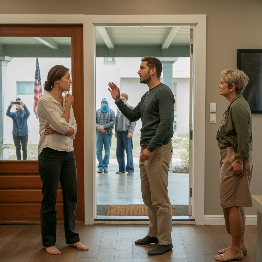 Minha sogra cruzou uma linha no meu próprio vestíbulo enquanto meu marido sussurrava “Vamos manter tudo quieto”