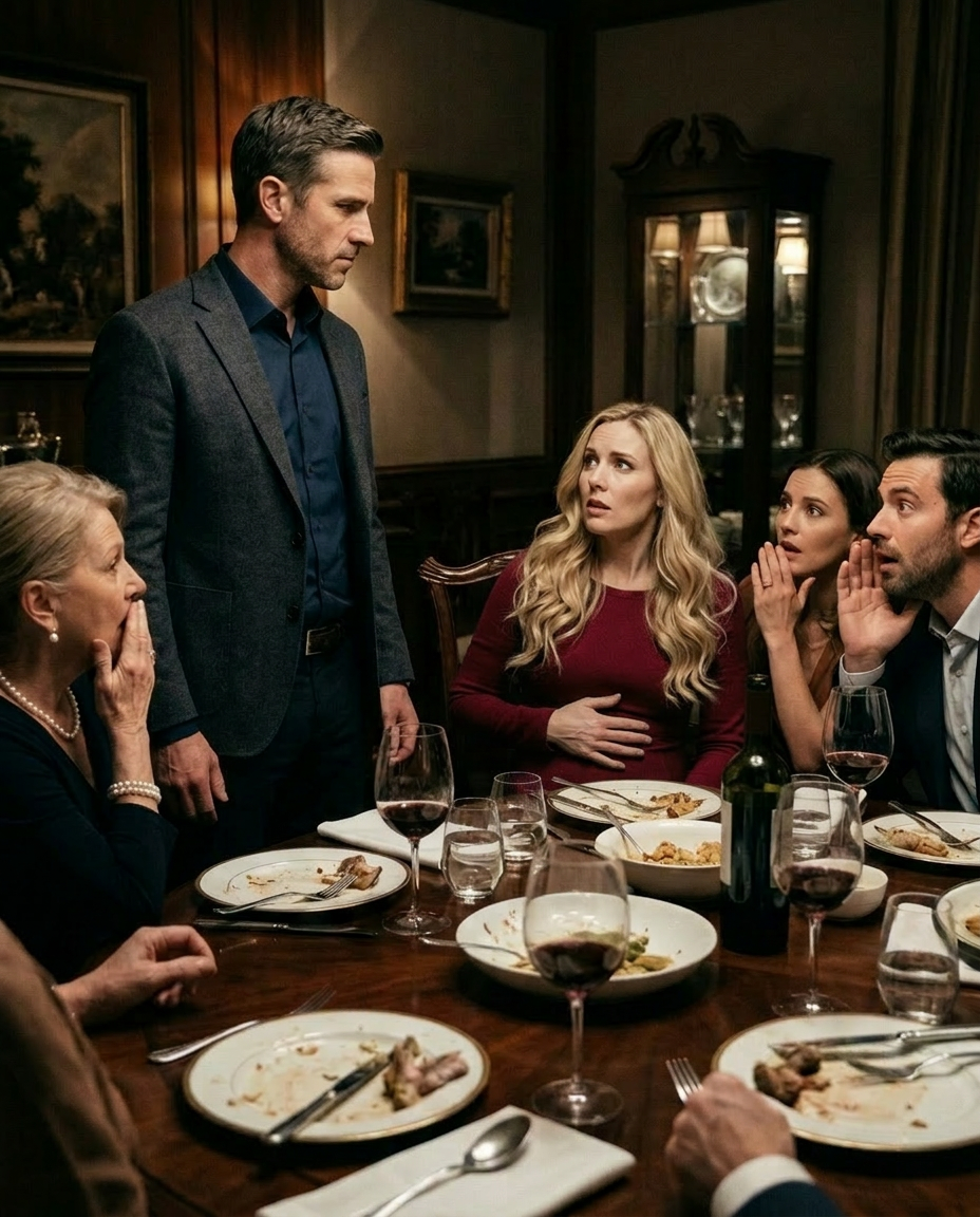 Vaimoni ilmoitti raskaudestaan perheeni illallisella. Hän luuli minun hymyilevän—kunnes kysyin yhden kysymyksen, joka mursi koko huoneen. – Uutiset