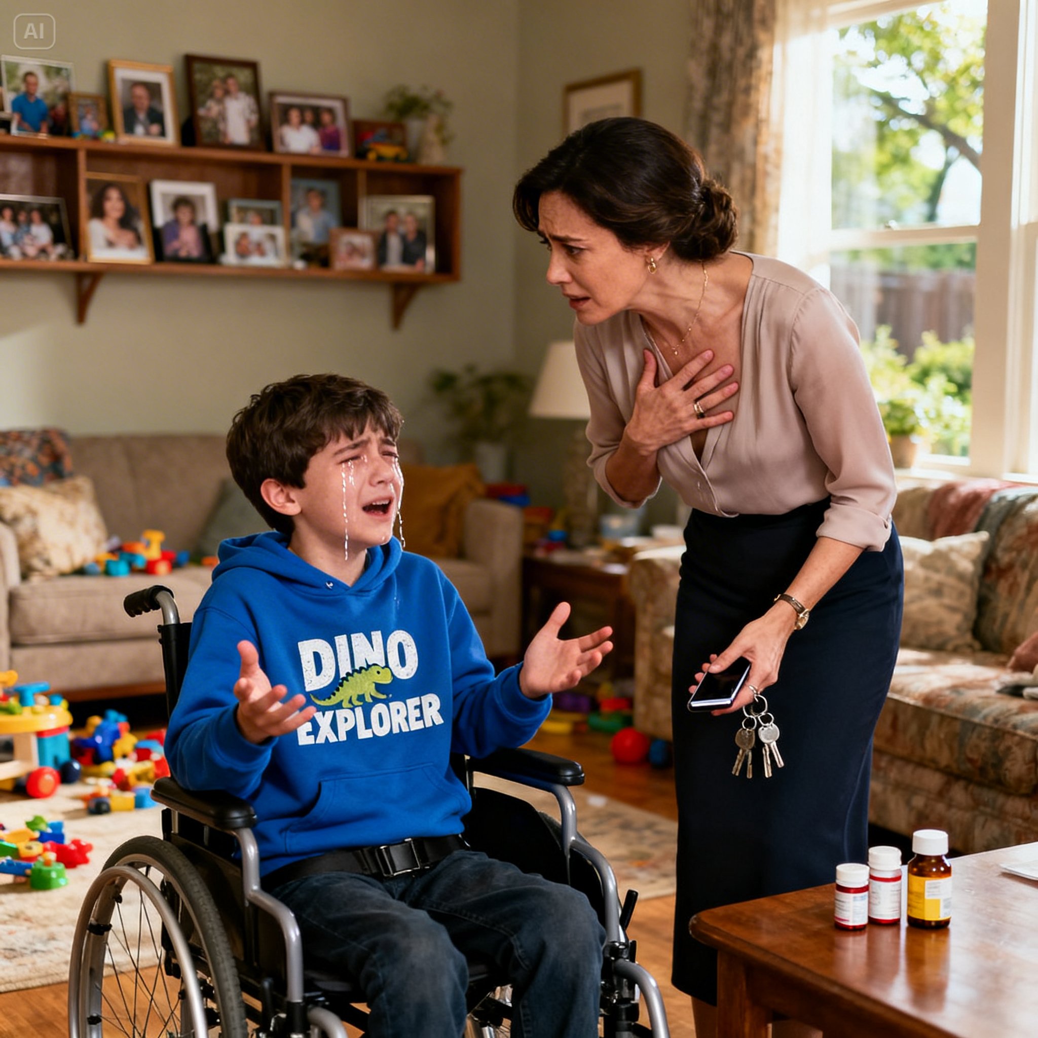 Mieheni jätti minut yksin hänen “vammaiselle” pojalleen. Heti kun hänen autonsa katosi ajotieltä, poika nousi pyörätuolistaan ja kuiskasi: “Lähde. Hän ei tule takaisin.” – Uutiset