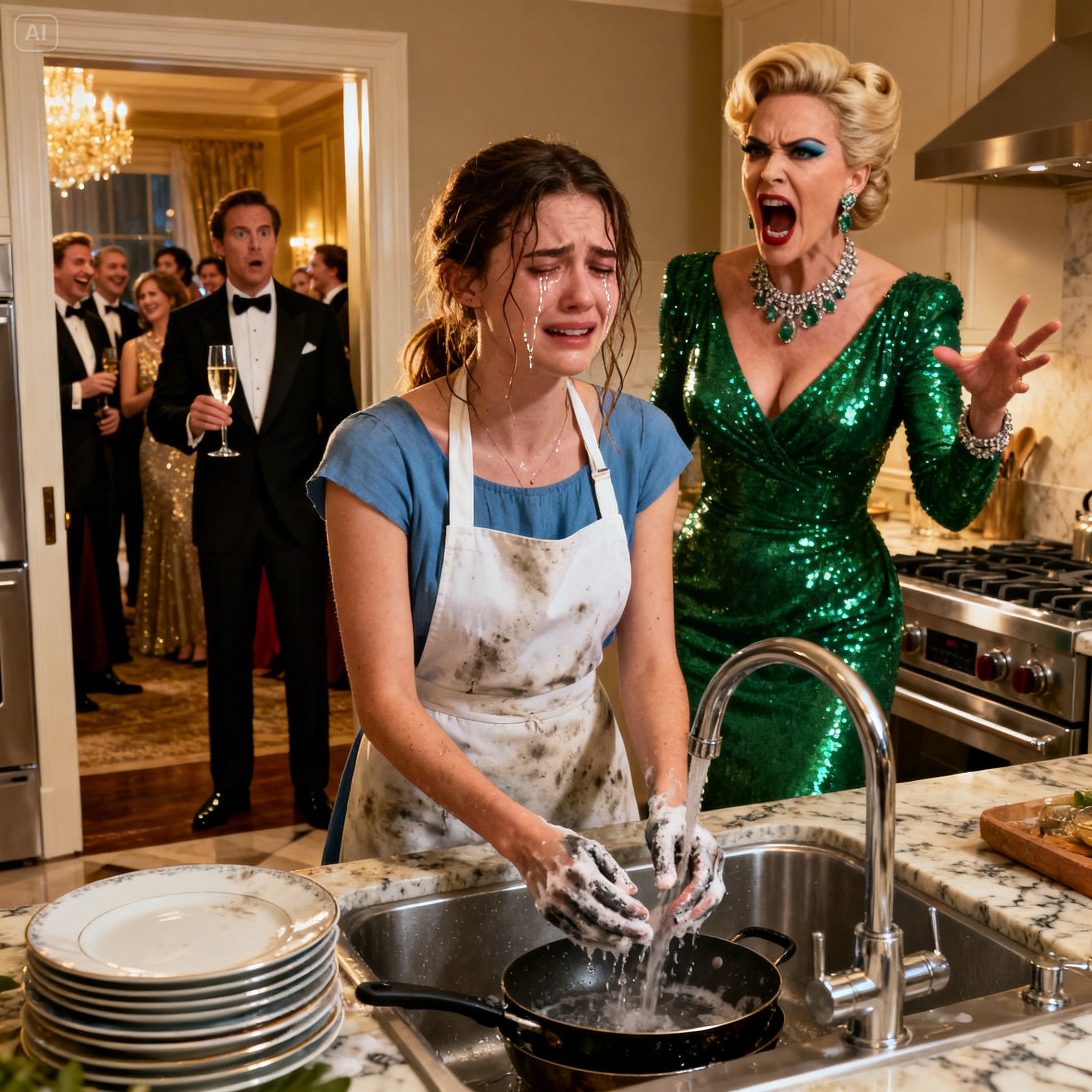 Miljonäärimies palasi kotiin aikaisin yllättääkseen vaimonsa — mutta löysi hänet tiskaamasta kuin palvelija siinä talossa, jossa hänen olisi pitänyt elää kuin kuningatar… Sillä aikaa hänen perheensä isännöi ylellistä juhlaa yläkerrassa hänen rahojensa avulla, eikä kukaan odottanut, mitä seuraavaksi tapahtui – Uutiset