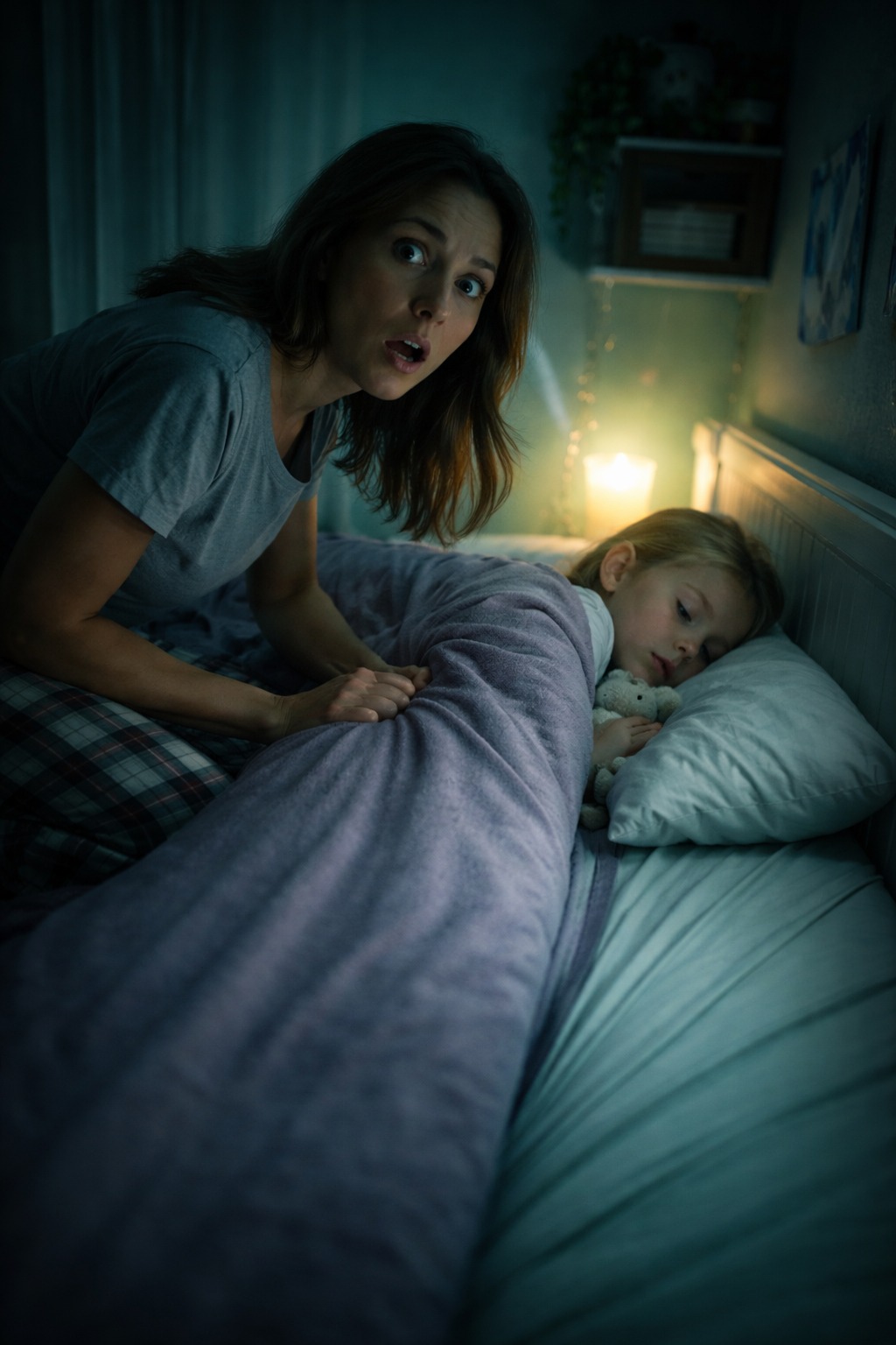 Min dotters säng blev ständigt mindre på natten, och jag trodde att det bara var en dröm. Tills jag såg kamerans bild som krossade min värld. 005