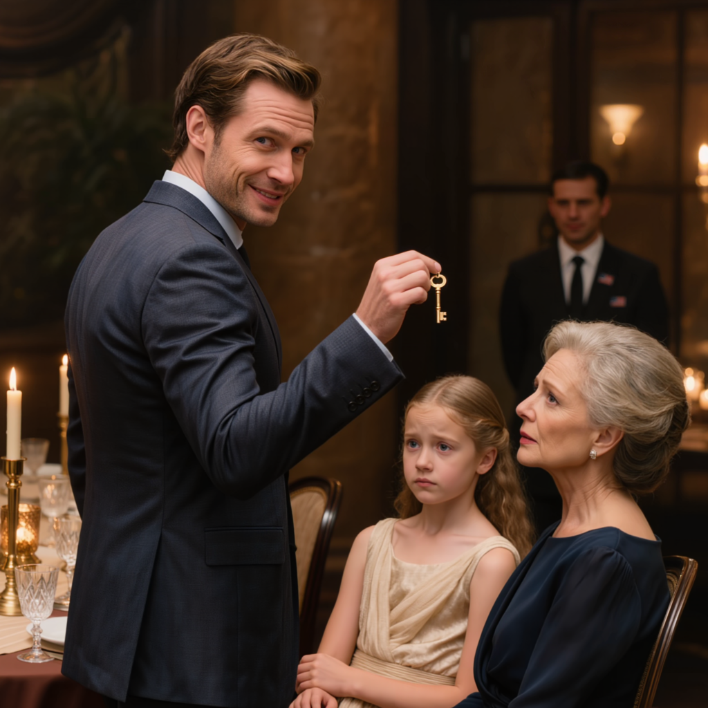 På min dotters juristutbildningsavslutningsmiddag gav jag henne ett vanligt vitt kuvert; hennes fästman höjde nyckeln och log sarkastiskt, “Vilken förvaringsenhet öppnar detta, frun?” bordet skrattade, jag satte bara ner glaset och gick ut utan ett ord; nästa morgon, när jag gick till banken, tittade filialchefen på skärmen och sedan på mig igen som om någon hade skrattat lite för tidigt kvällen innan