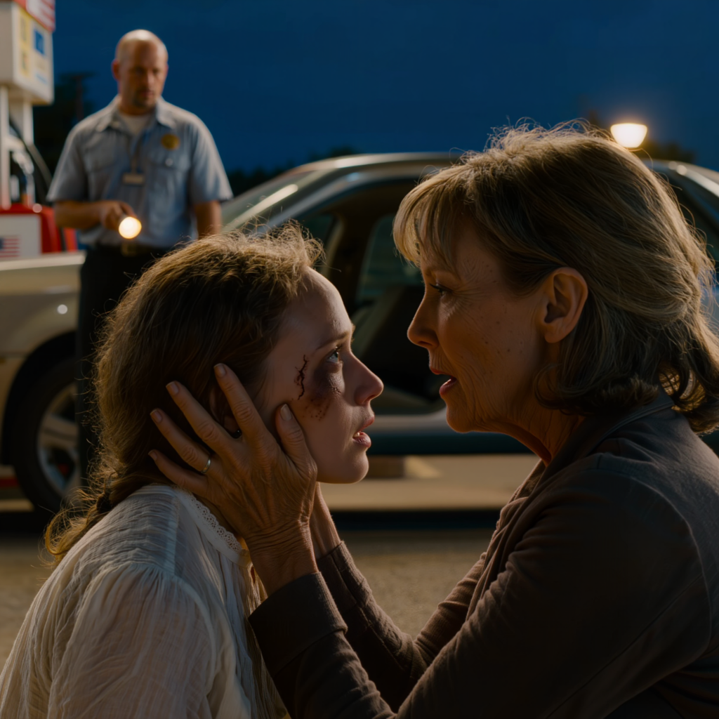 O 23:15, moja córka zadzwoniła do mnie z stacji benzynowej przy trasie 7, ledwo oddychając; gdy upadłem na kolana przy jej drzwiach samochodu, jej warga była rozcięta, a jedno oko prawie opuchnięte, a wszystko, co mogła wyszeptać, to: „To moja teściowa… powiedziała, że jesteśmy zwykłymi ludźmi” — trzymałem jej twarz w rękach, usłyszałem jedno zdanie i napisałem do brata: „Nadeszła nasza kolej. Tak nauczył nas tata.”