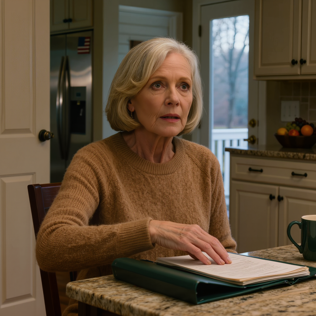 Jag lämnade min sons hus i tårar efter att av misstag ha sett en 12-sidig mapp ligga öppen på köksbänken, läsa raden “fastighetsövergångsplan,” och sedan bli iskall vid sidan som sa att jag skulle vara i minnesvård inom 3 år på grund av “kognitiv försämring” — något de trodde att jag aldrig skulle se, än mindre förstå innan de kom tillbaka.