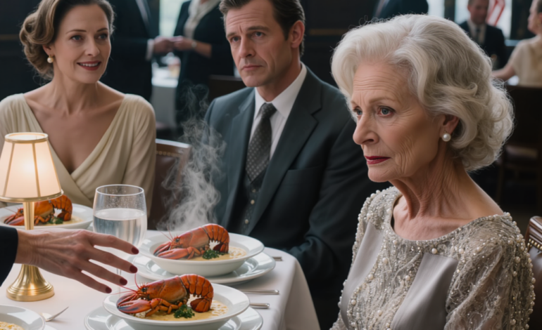 Vi serverar inte extra måltider,” sa min svärdotter när hon sköt ett glas vatten mot mig medan hela hennes familj slet i $60-hummerar framför mig; min son tillade, “Mamma, du borde veta din plats”; jag argumenterade inte, jag bara log och sa, “Noterat” — och när kökschefen gick ut ur köket började ansiktena runt det bordet förändras.