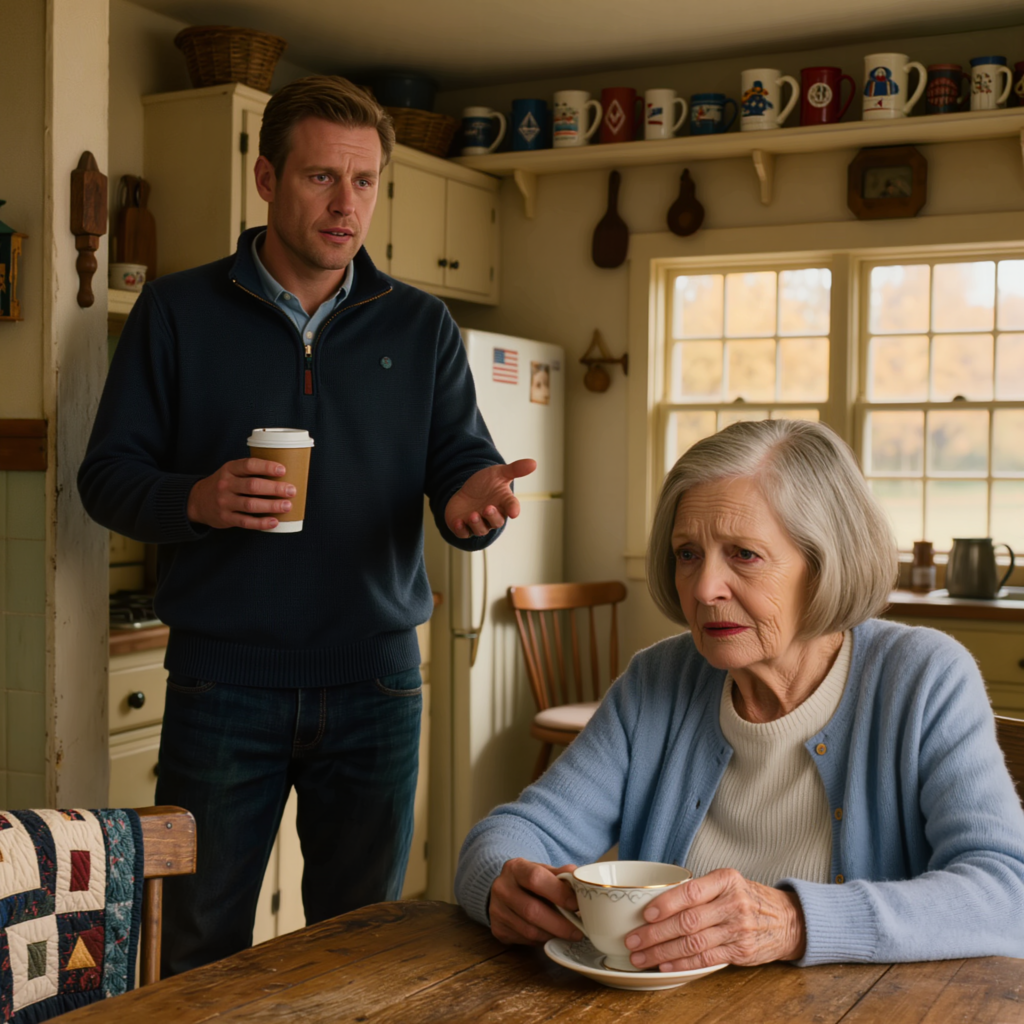 Nu när din man är död kan vi sälja det här stället.