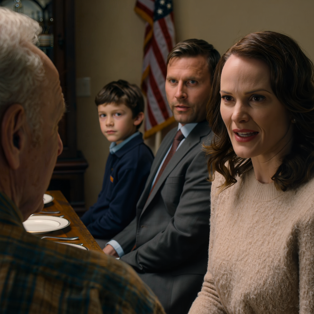 Efter att jag betalat för en skakande äldre kvinnas matvaror i en stormarknad i Minneapolis drog hon mig tillbaka och sa exakt en sak: “Ikväll, när din son går, rör inte snön framför din veranda,” och jag trodde inte på henne förrän jag satt vid middagen och lyssnade på att min son tog upp långvarig vård, min svärdotter pillade på mitt minne, och sedan stannade båda vid dörren för att varna mig för att halka på verandan 
… Och det var då jag visste att de inte var rädda för att jag skulle falla, de var rädda för att jag skulle titta ner först.