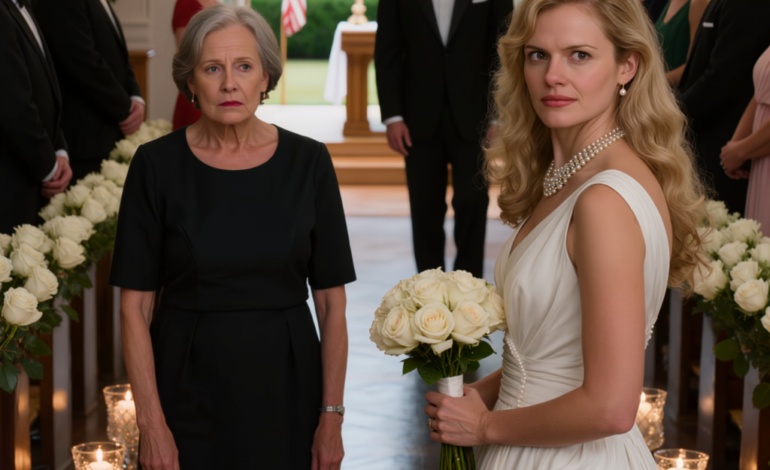 „Vad gör du ens här? Du togs bort från gästlistan igår!” skrek min blivande svärdotter rakt i ansiktet i balen på Savannahs egendom, där jag just hade spenderat 45 000 dollar på den stora dagen — jag log bara, rörde vid familjens pärlhalsband och sa: „Jag går direkt… men först finns det en gammal vän som vill träffa dig.”