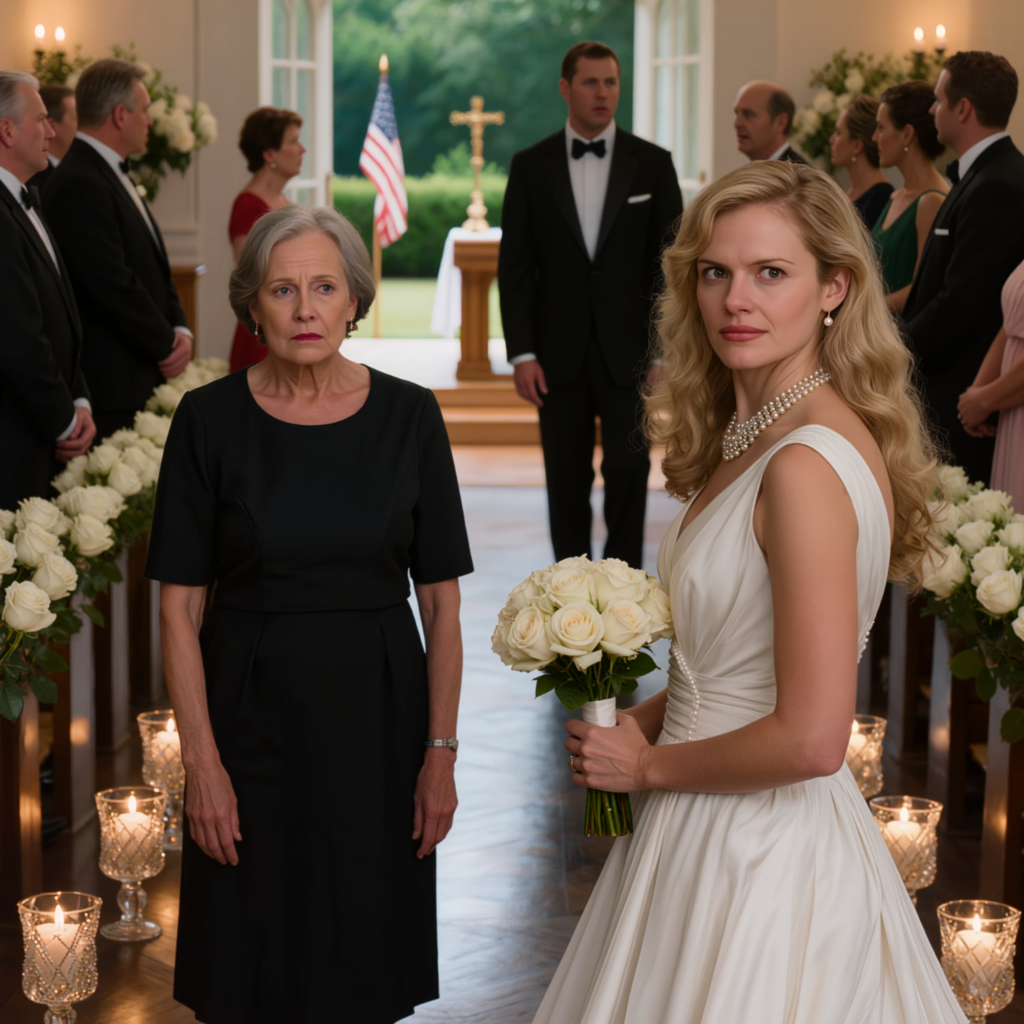 „Vad gör du ens här? Du togs bort från gästlistan igår!” skrek min blivande svärdotter rakt i ansiktet i balen på Savannahs egendom, där jag just hade spenderat 45 000 dollar på den stora dagen — jag log bara, rörde vid familjens pärlhalsband och sa: „Jag går direkt… men först finns det en gammal vän som vill träffa dig.”