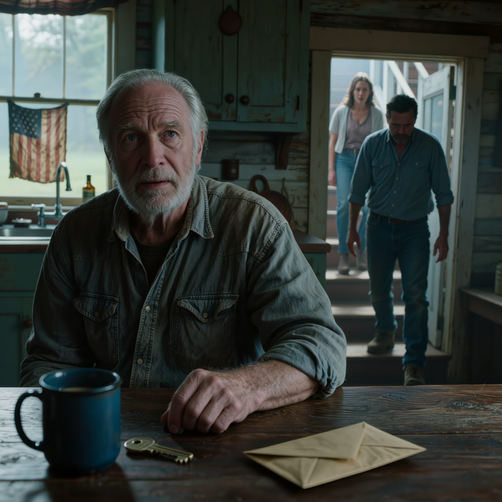 Min svärdotter vände min son mot mig i 18 år, sedan när min snickarverkstad tog fart och jag köpte en 40 hektar stor flodnära gård i Tennessee, plötsligt körde de upp nästa morgon, stod på min veranda och såg sig omkring som om allt redan tillhörde dem, och sa: “Pappa, med ett så stort hus kan vi alla flytta in tillsammans, eller hur?”